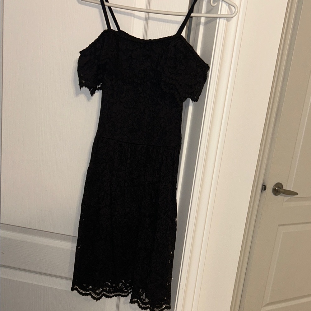 Black Lace Dress Off the Shoulder